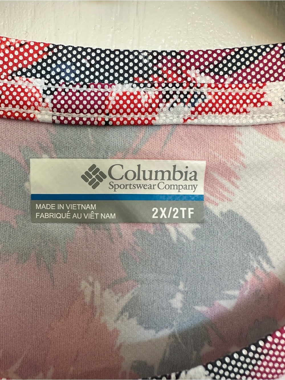 Columbia Pink Coral & Blue Printed Long Sleeve Sun Shirt - Picture 2 of 5